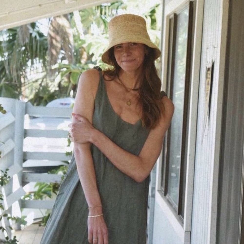 Franki Crotchet Raffia Bucket Hat- NWT